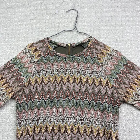 Twik By Simons Bodycon Dress Boho Retro Missoni-Style Multicolor 70's Chic Sz L - Picture 2 of 16